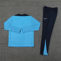 004-383 player version 24-25 Chelsea light blue with navy blue half zipper training tracksuit