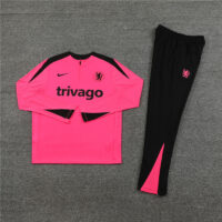 player version 24-25 Chelsea pink with black half zipper training tracksuit