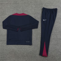 004-387 player version 24-25 England navy blue with red half zipper training tracksuit