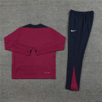 004-388 player version 24-25 England red with navy blue half zipper training tracksuit