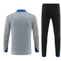 004-396 player version 24-25 Inter light gray with blue half zipper training tracksuit