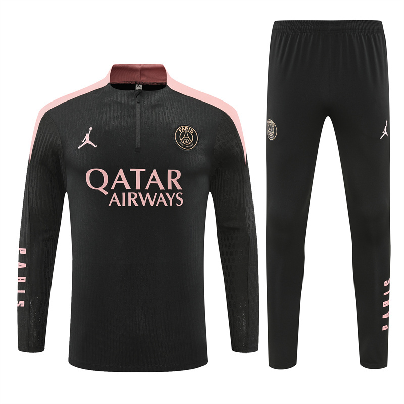 004-401 player version 24-25 PS G Jrdan black with pink half zipper training tracksuit
