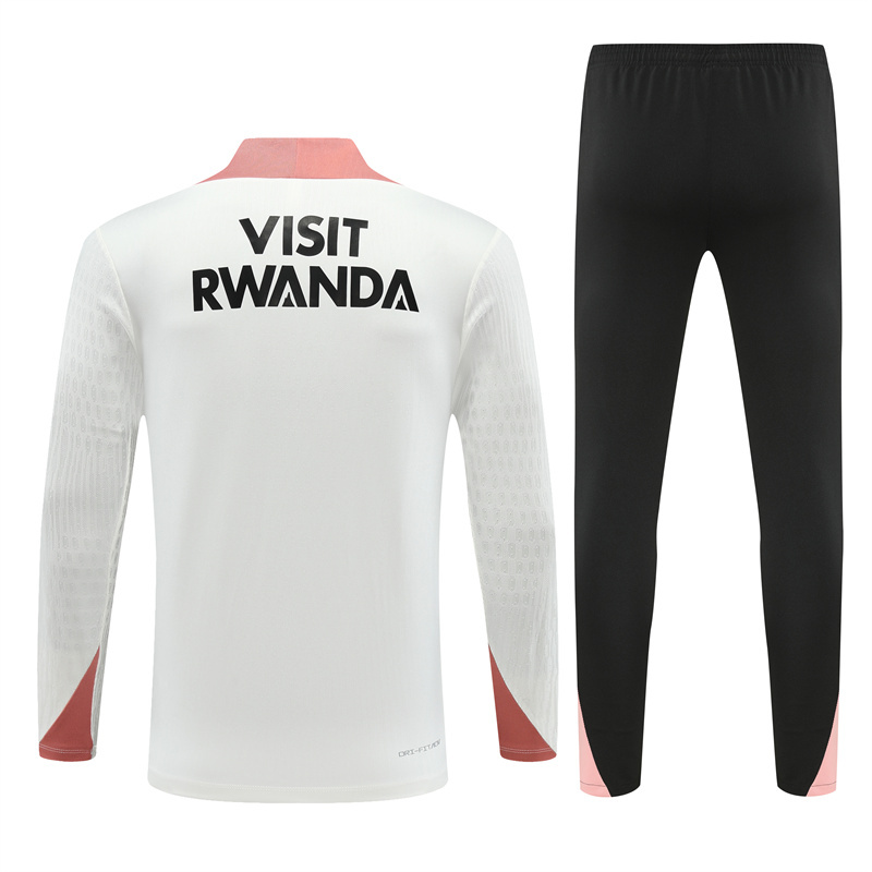 player version 24-25 PS G Jrdan white with pink half zipper training tracksuit