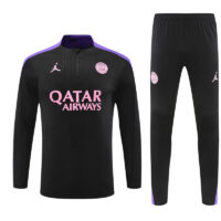 player version 24-25 PS G black with purple half zipper training tracksuit