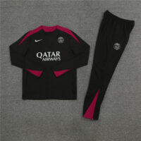 player version 24-25 PS G black with red stripe half zipper training tracksuit