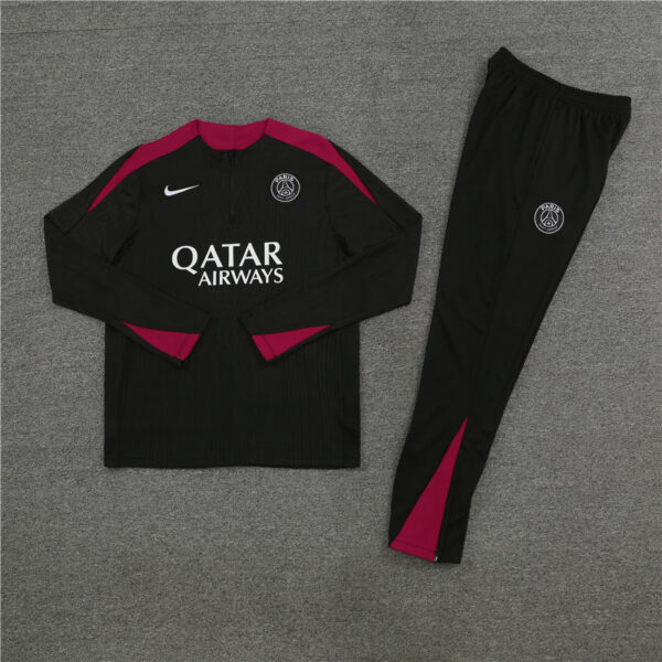 player version 24-25 PS G black with red stripe half zipper training tracksuit - Image 4