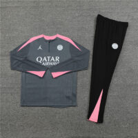 player version 24-25 PS G dark gray with pink half zipper training tracksuit