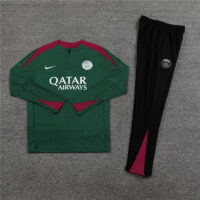 player version 24-25 PS G green with red half zipper training tracksuit
