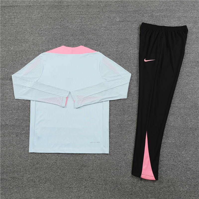 player version 24-25 PS G light gray with pink half zipper training tracksuit