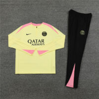 player version 24-25 PS G light yellow with pink half zipper training tracksuit