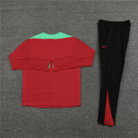 player version 24-25 Portugal red with green half zipper training tracksuit
