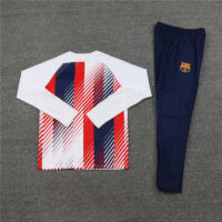 23-24 Bar white with red and blue half zipper sweater tracksuit