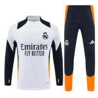 player version 24-25 Real Madrid white with navy blue pullover training tracksuit