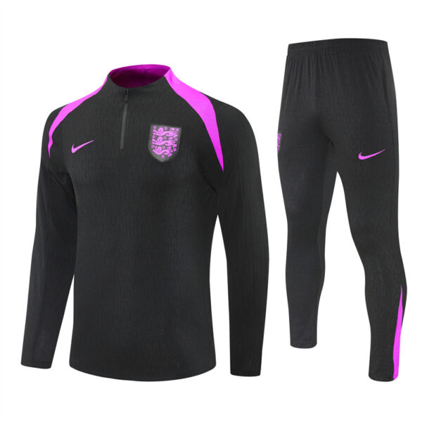 player version 25-26 England black with purple half zipper sweater tracksuit - Image 4