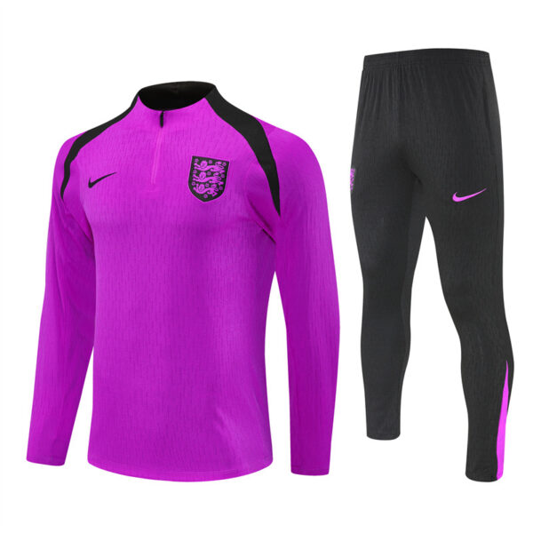 player version 25-26 England purple with black half zipper sweater tracksuit - Image 4