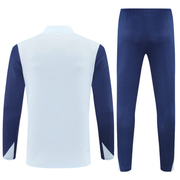 player version 25-26 Inter light gray with blue half zipper sweater tracksuit - Image 4
