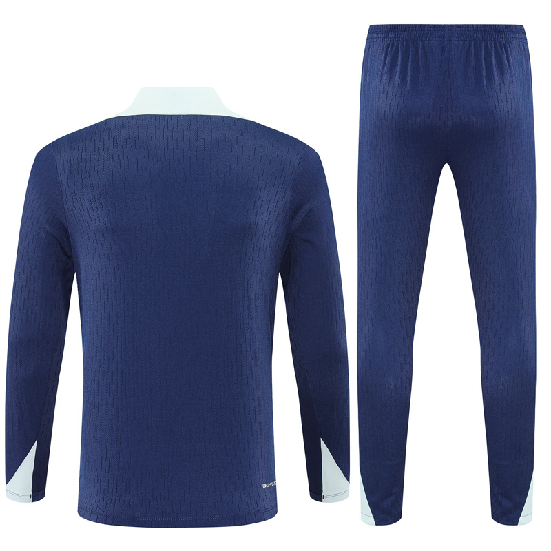 004-429 player version 25-26 Inter navy blue with light gray half zipper sweater tracksuit
