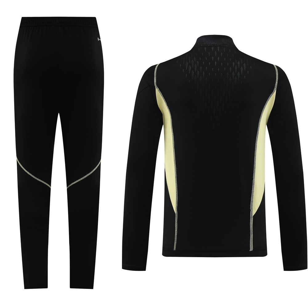 with embossed 2023 Argentina black with yellow half zipper training tracksuit