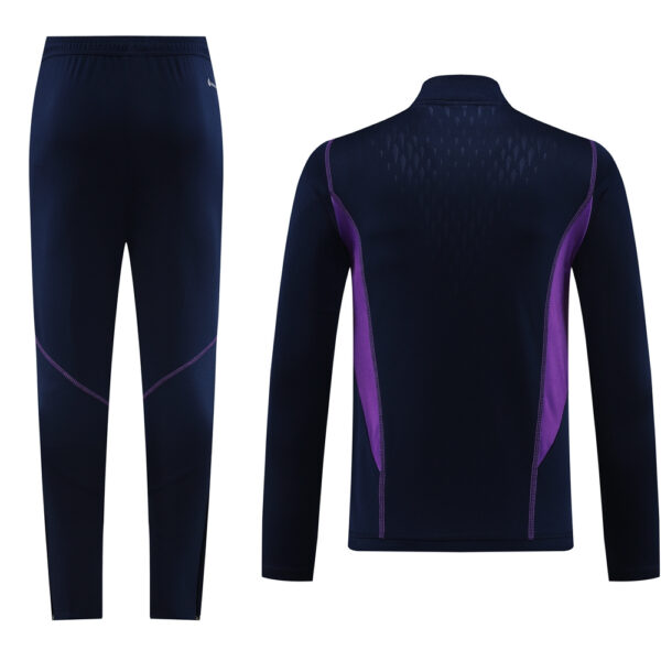 with embossed 2023 Argentina navy blue with purple half zipper training tracksuit - Image 4