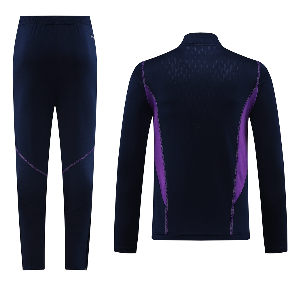 with embossed 2023 Argentina navy blue with purple half zipper training tracksuit