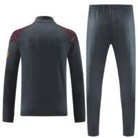 with sponsor logo 23-24 Man City dark gray with red half zipper sweater tracksuit