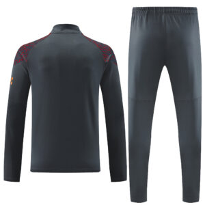 with sponsor logo 23-24 Man City dark gray with red half zipper sweater tracksuit - Image 4