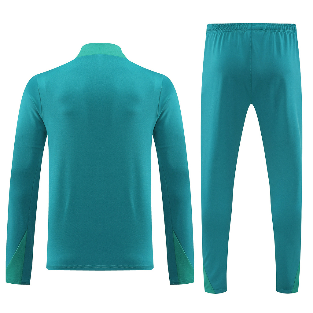 004-435 with sponsor logo 24-25 Portugal green half zipper training tracksuit