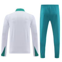 004-436 with sponsor logo 24-25 Portugal white with green half zipper training tracksuit