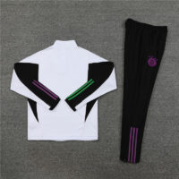 23-24 Bayern white with black half zipper training tracksuit