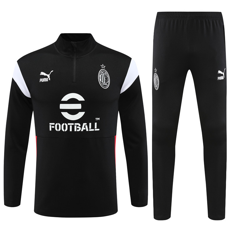 004-5 23-24 AC black half zipper sweater tracksuit