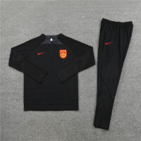 23-24 China black half zipper sweater tracksuit