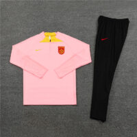 23-24 China pink half zipper sweater tracksuit