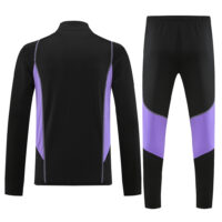 004-55 23-24 Cruzeiro black with purple stripe half zipper sweater tracksuit