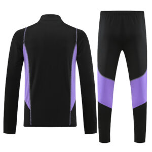23-24 Cruzeiro black with purple stripe half zipper sweater tracksuit - Image 4