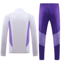004-57 23-24 Cruzeiro white with purple stripe half zipper sweater tracksuit