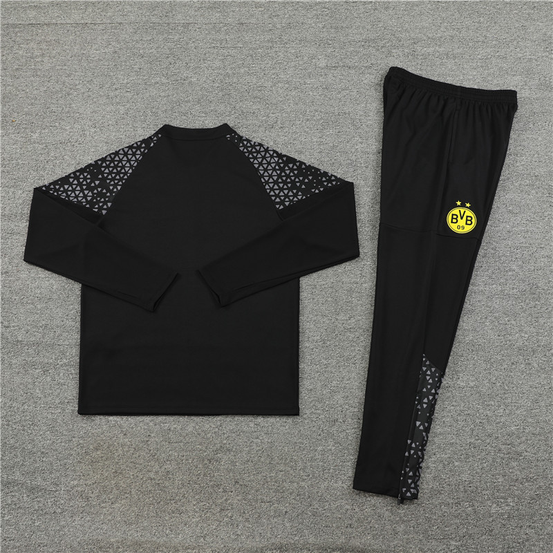 23-24 Dortmund black half zipper training tracksuit