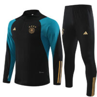 004-61 23-24 Germany black with blue half zipper sweater tracksuit