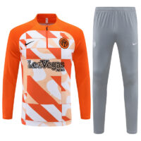 004-62 23-24 Inter Camo orange with white half zipper training tracksuit