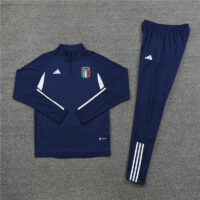 004-66 23-24 Italy navy blue with white half zipper sweater tracksuit