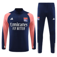 23-24 Lyon navy blue with pink half zipper sweater tracksuit