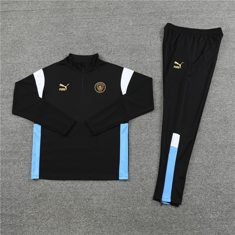 23-24 Man City black half zipper sweater tracksuit