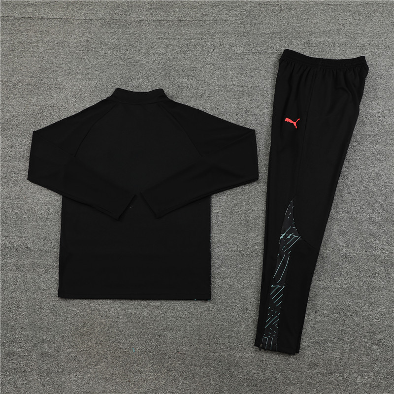 004-74 23-24 Man City camo black half zipper sweater tracksuit
