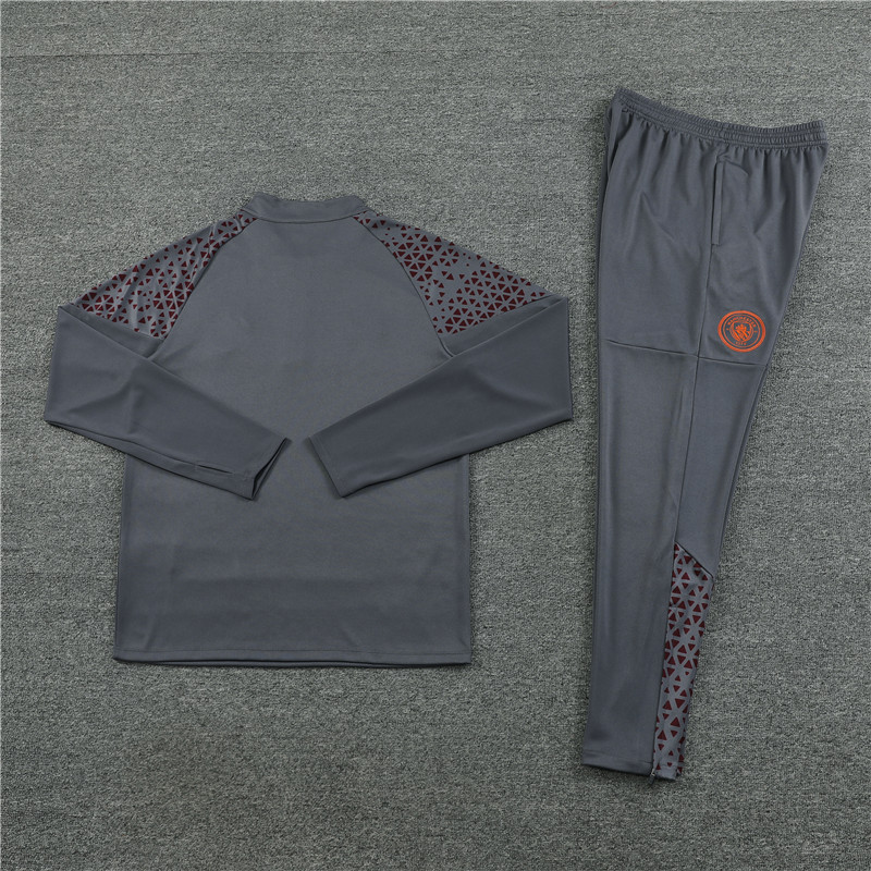 23-24 Man City dark gray half zipper sweater tracksuit