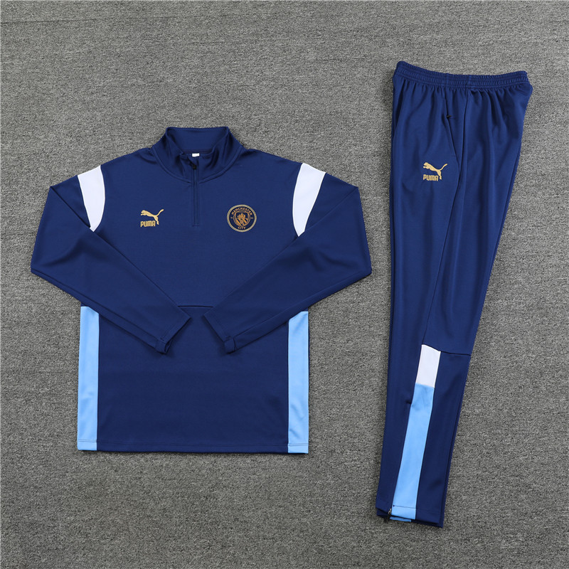 004-78 23-24 Man City navy blue half zipper sweater tracksuit