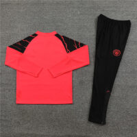 004-79 23-24 Man City orange with black pants half zipper sweater tracksuit