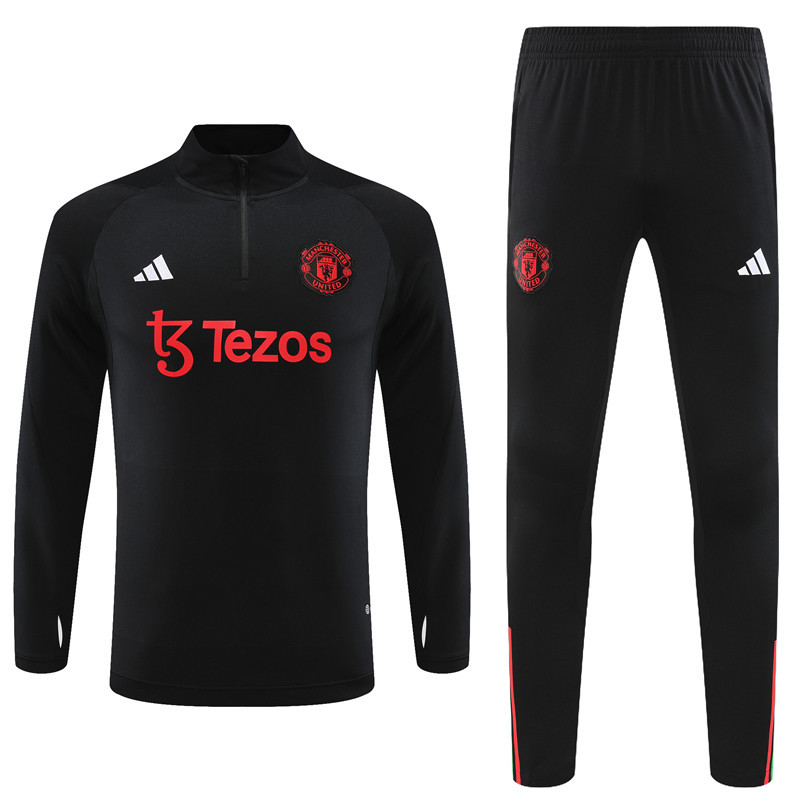 004-80 23-24 Manud black half zipper sweater tracksuit