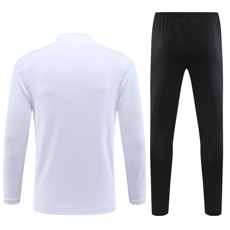23-24 Manud white half zipper sweater tracksuit