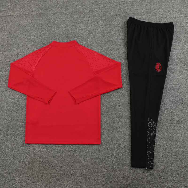 004-9 23-24 AC red with black pants half zipper sweater tracksuit