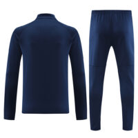 23-24 Marseille navy blue with blue stripe half zipper sweater tracksuit