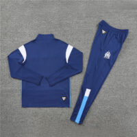 23-24 Marseille navy blue with white and blue half zipper sweater tracksuit